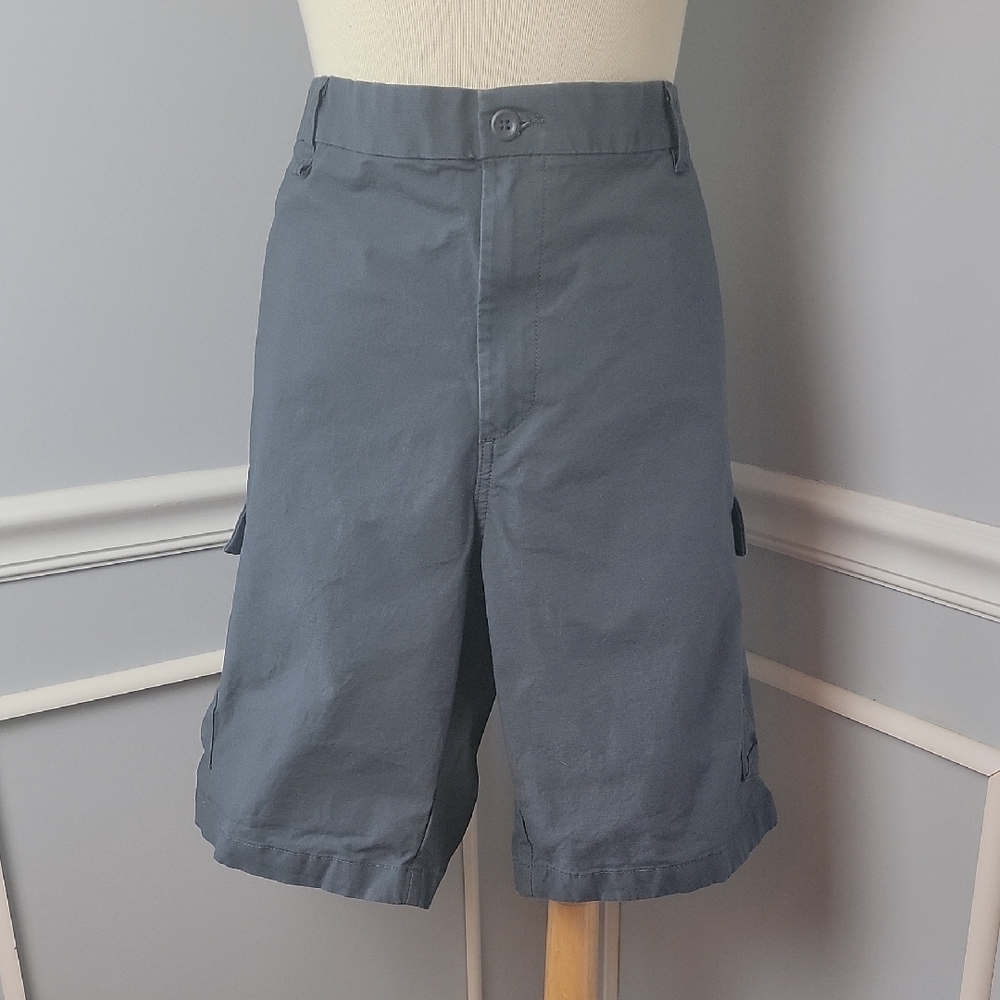 DOCKERS Smart 360 Tech Gray Flat Front Cargo Chino Casual Preppy Summer Short 44